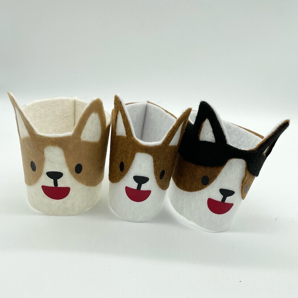 Handmade Felt Corgi Coffee Cozy​